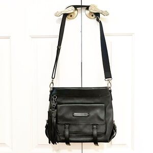 Sherpani "Willow" Crossbody Black Vegan Leather Crossbody Bag w/ Shoulder Strap